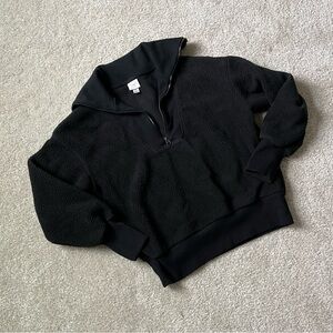 a new day Women’s Black Half Zip Fleece Pullover Sweatshirt Size XS Like New